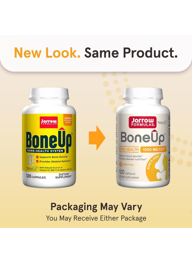 jarrow formulas BoneUp for Bone Density - Vitamin D3 and K2, Calcium Support, 120 Capsules, Provides Skeletal Nutrition, Up to 20 Days Supply - Image 2